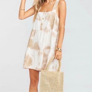 Show me your mumu Marisa white and tan tie dye dress
